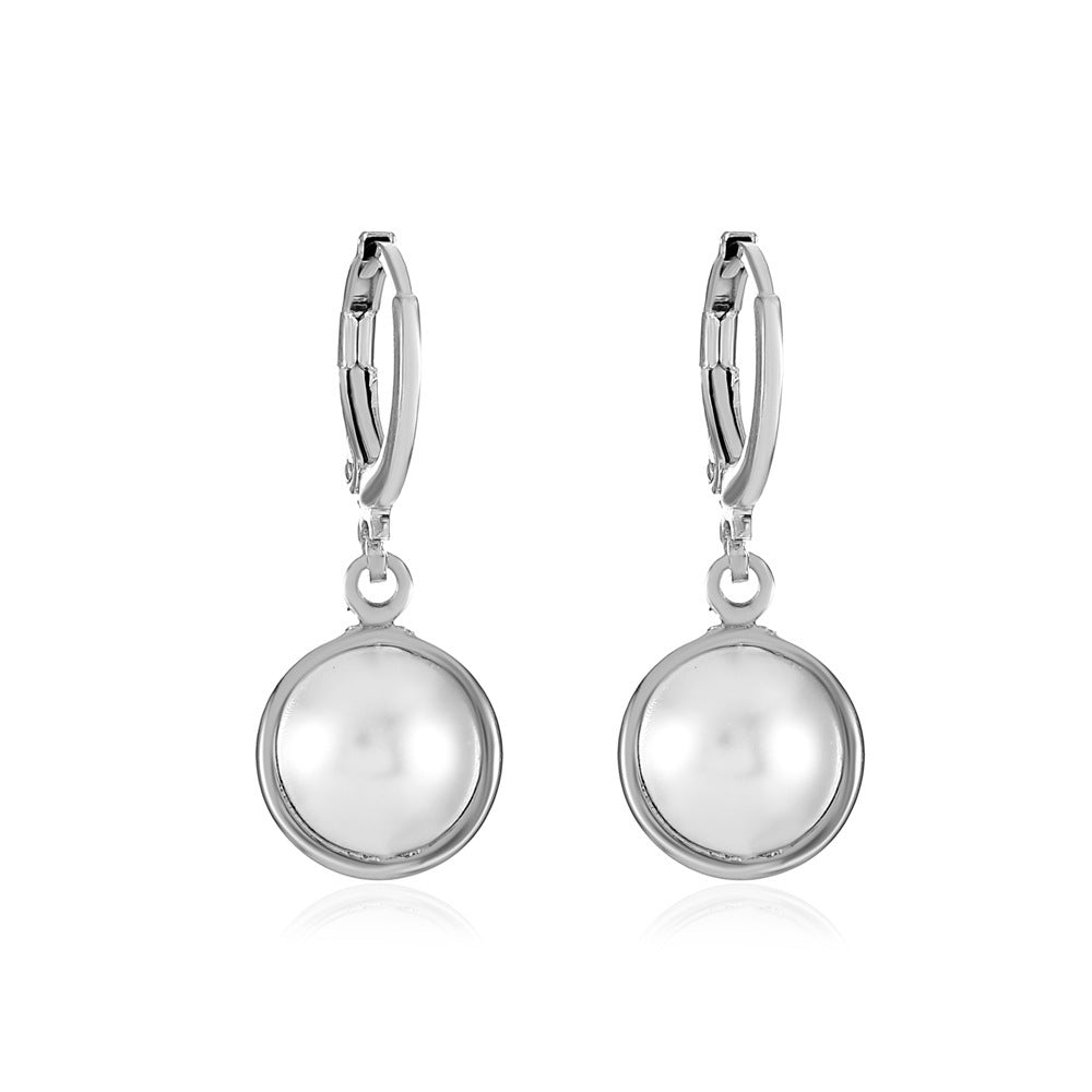 Round Fashionable Temperamental All-match Pearl Simplicity Earrings