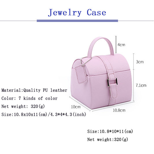 Carrying Type Jewelry Box Small Portable Jewelry Box High-End Jewelry Luggage