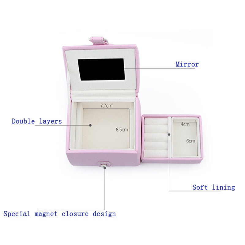 Carrying Type Jewelry Box Small Portable Jewelry Box High-End Jewelry Luggage