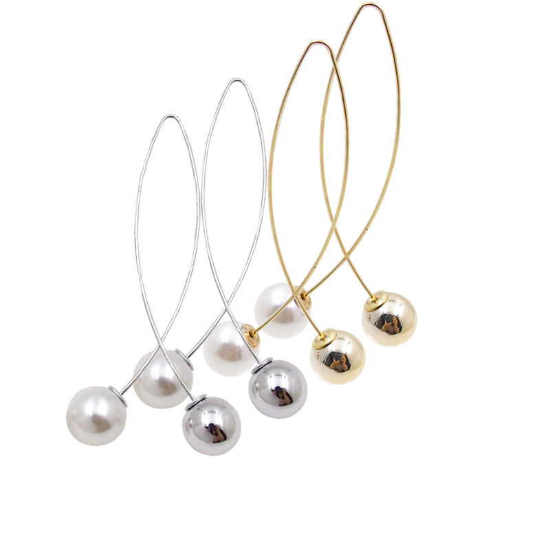 Pearl Earrings Net Red Fashion Ear Jewelry Temperament Wild Personality Pendant Korean Fashion Long Earrings Earrings