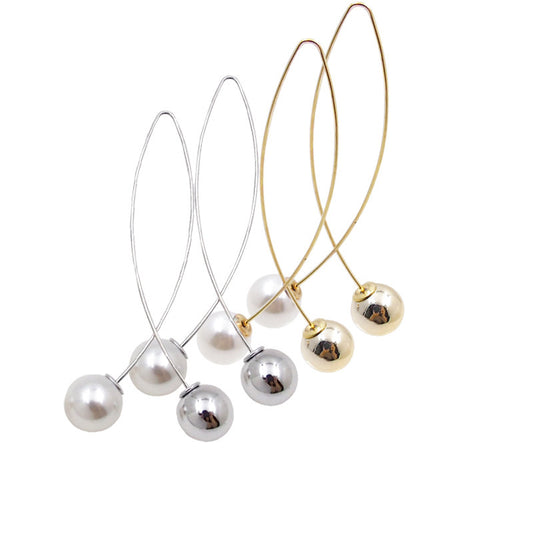 Pearl Earrings Net Red Fashion Ear Jewelry Temperament Wild Personality Pendant Korean Fashion Long Earrings Earrings
