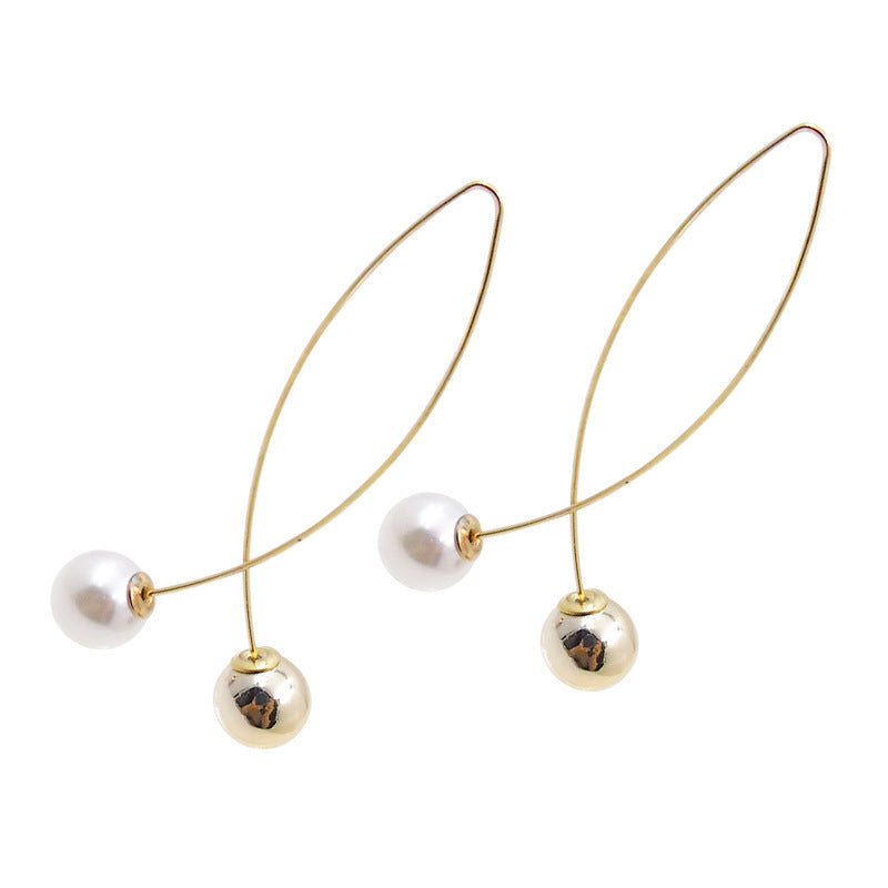 Pearl Earrings Net Red Fashion Ear Jewelry Temperament Wild Personality Pendant Korean Fashion Long Earrings Earrings