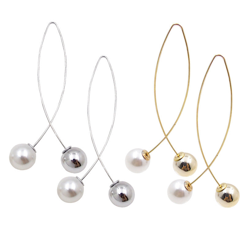 Pearl Earrings Net Red Fashion Ear Jewelry Temperament Wild Personality Pendant Korean Fashion Long Earrings Earrings