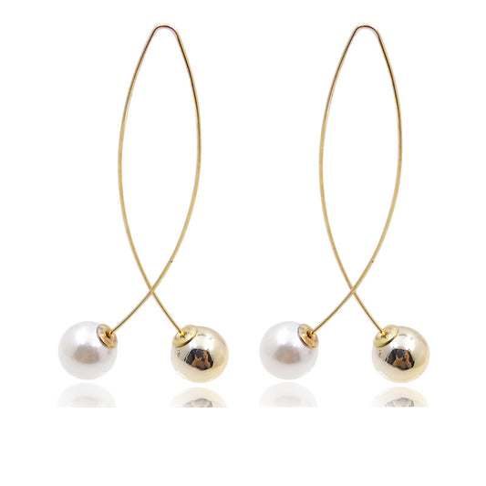 Pearl Earrings Net Red Fashion Ear Jewelry Temperament Wild Personality Pendant Korean Fashion Long Earrings Earrings