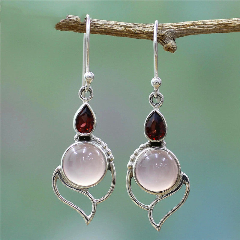 Fashion Purple Turquoise Earrings Drop Round Earrings