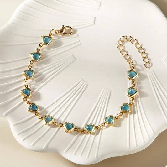 18K Gold - Plated Heart Bracelet - MYSTIQOR