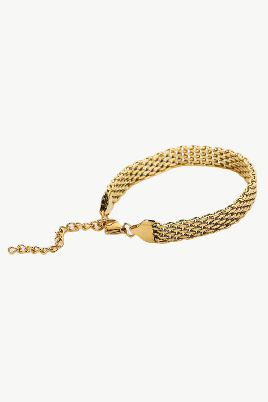 18K Gold - Plated Wide Chain Bracelet - MYSTIQOR