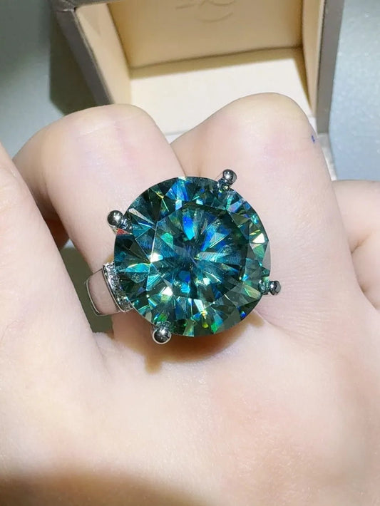 20 Carat Moissanite 925 Sterling Silver Ring - MYSTIQOR