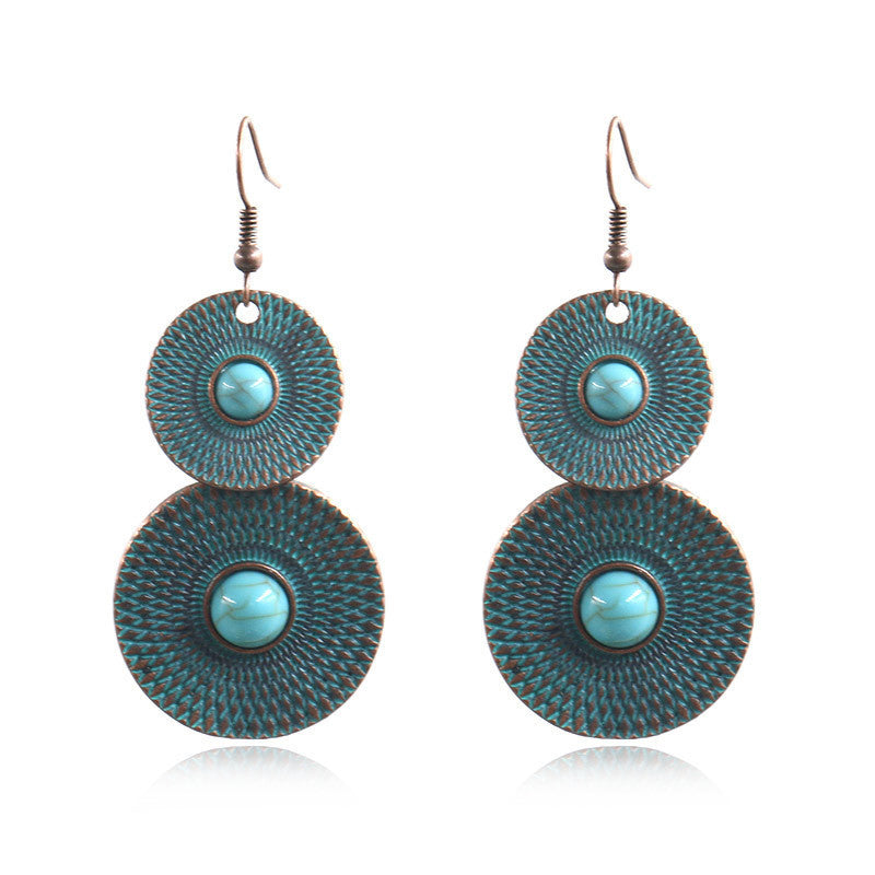 Vintage Double Layer Round Earrings