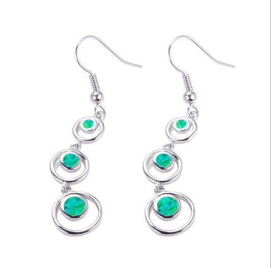 HAIMIS Hot Sale Blue Fire Opal For Women Fashion Jewelry Earrings - Heart Free Gift Box