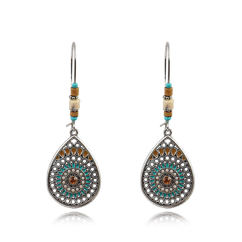 Women's Hollow Drop-shaped Alloy Enamel Earrings