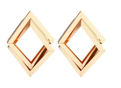 Exaggerated Geometric Hollow Metal Earrings