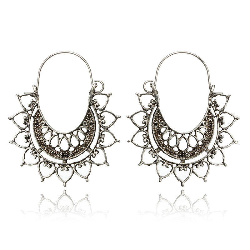 Alloy hollow love earrings