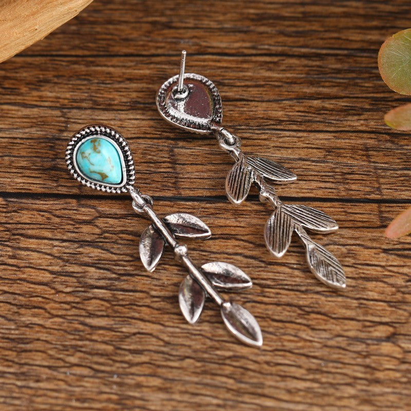 Leaf Shape Creative Long Ethnic Style Earrings Drop