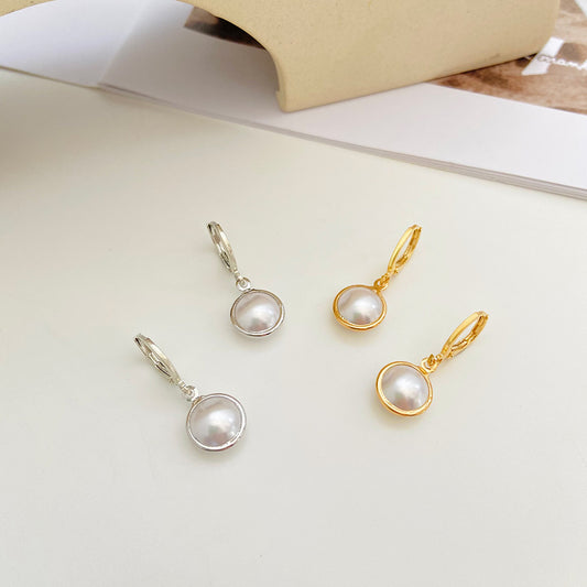 Round Fashionable Temperamental All-match Pearl Simplicity Earrings