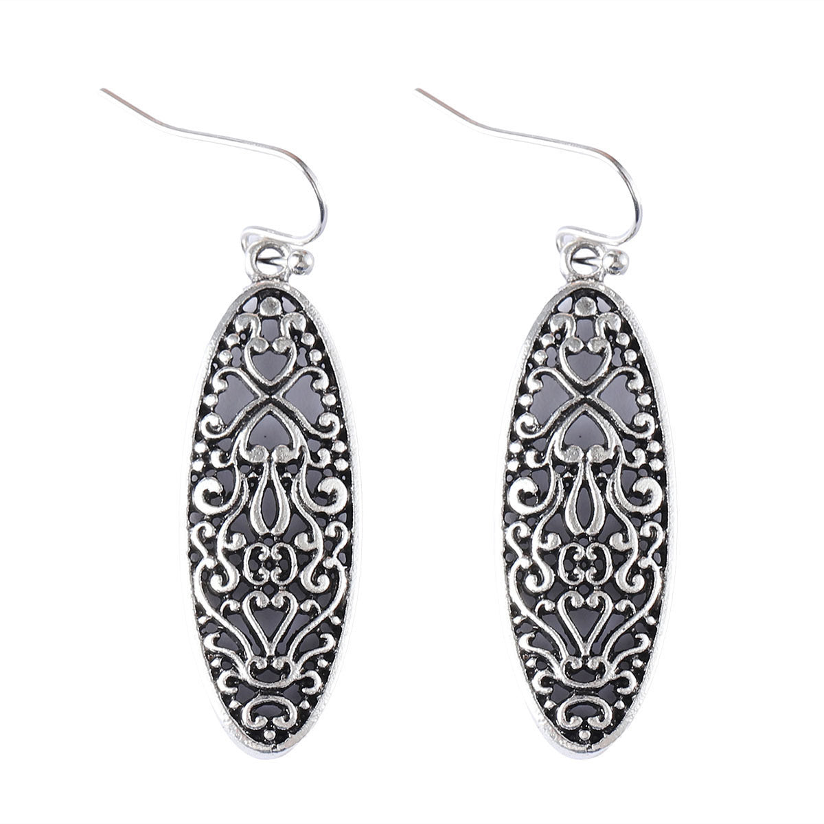 Retro Ethnic Geometric Hollow Carved Earrings