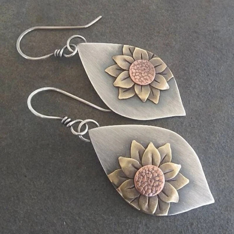 Hand Painting Sunflower Earrings For Women