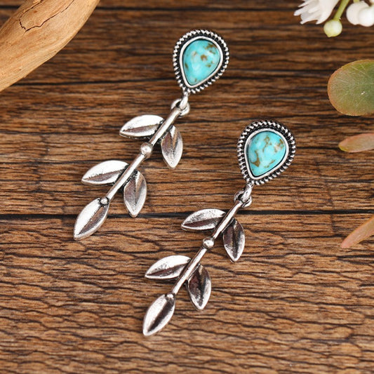 Leaf Shape Creative Long Ethnic Style Earrings Drop