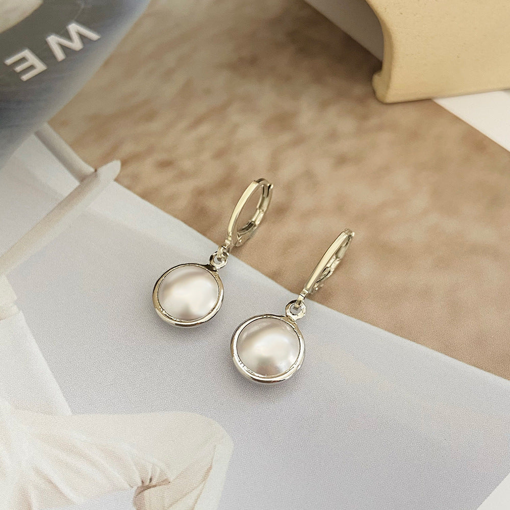 Round Fashionable Temperamental All-match Pearl Simplicity Earrings