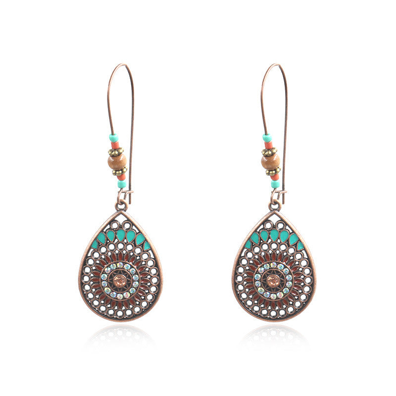 Women's Hollow Drop-shaped Alloy Enamel Earrings