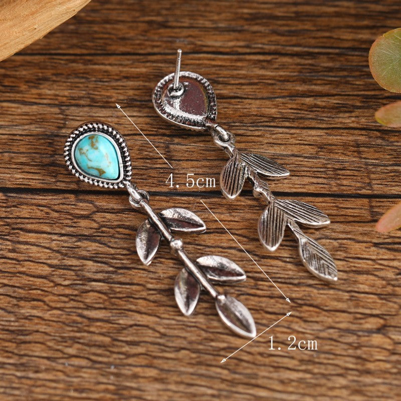 Leaf Shape Creative Long Ethnic Style Earrings Drop