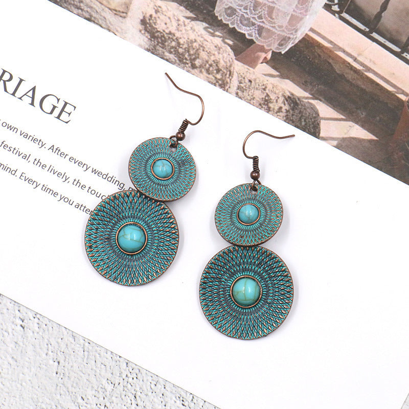 Vintage Double Layer Round Earrings
