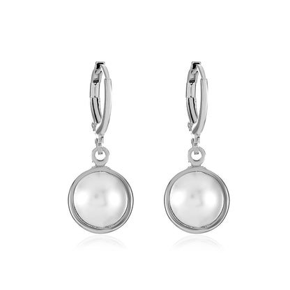Round Fashionable Temperamental All-match Pearl Simplicity Earrings
