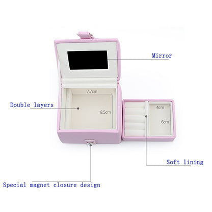 Carrying Type Jewelry Box Small Portable Jewelry Box High-End Jewelry Luggage