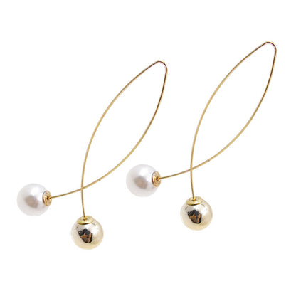 Pearl Earrings Net Red Fashion Ear Jewelry Temperament Wild Personality Pendant Korean Fashion Long Earrings Earrings