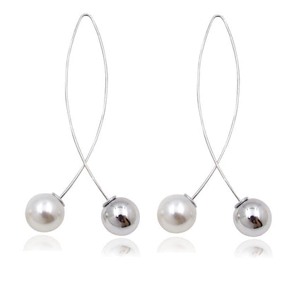 Pearl Earrings Net Red Fashion Ear Jewelry Temperament Wild Personality Pendant Korean Fashion Long Earrings Earrings