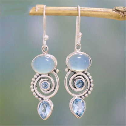 Fashion Purple Turquoise Earrings Drop Round Earrings