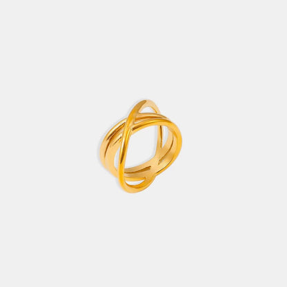 18K Gold - Plated Crisscross Ring - MYSTIQOR