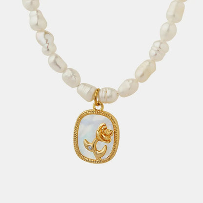 18K Gold - Plated Freshwater Pearl Necklace - MYSTIQOR