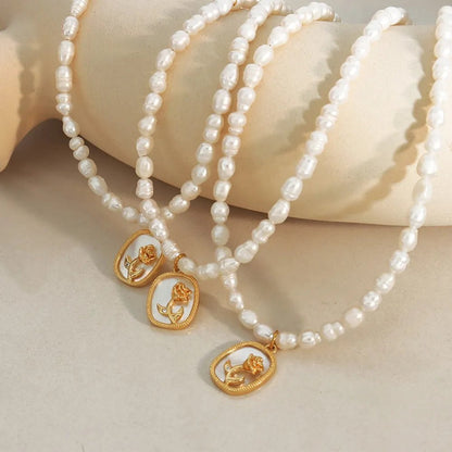 18K Gold - Plated Freshwater Pearl Necklace - MYSTIQOR