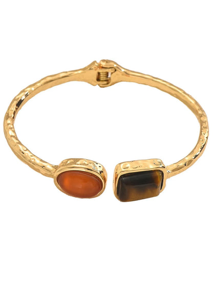 18K Gold - Plated Geometric Open Bracelet - MYSTIQOR