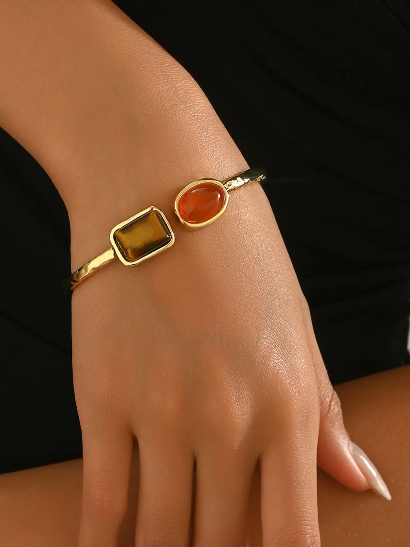 18K Gold - Plated Geometric Open Bracelet - MYSTIQOR