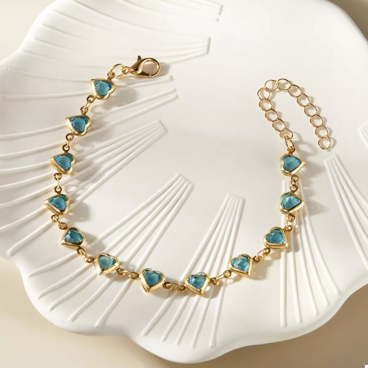 18K Gold - Plated Heart Bracelet - MYSTIQOR