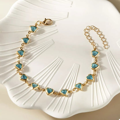 18K Gold - Plated Heart Bracelet - MYSTIQOR