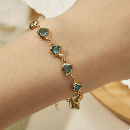 18K Gold - Plated Heart Bracelet - MYSTIQOR