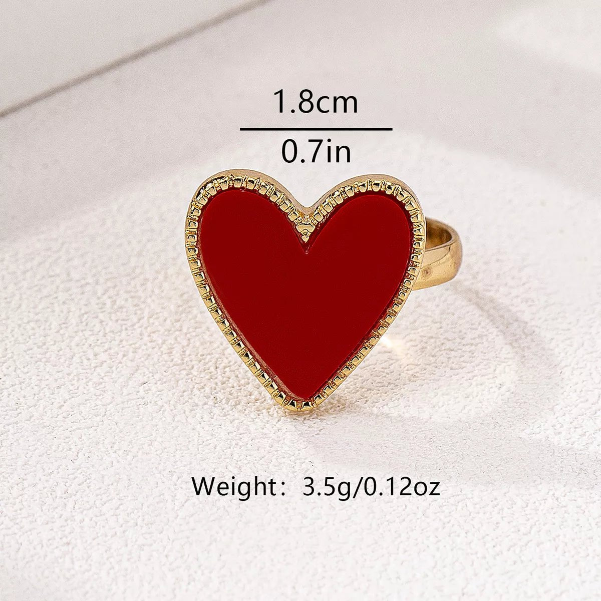 18K Gold - Plated Heart - Shaped Ring - MYSTIQOR