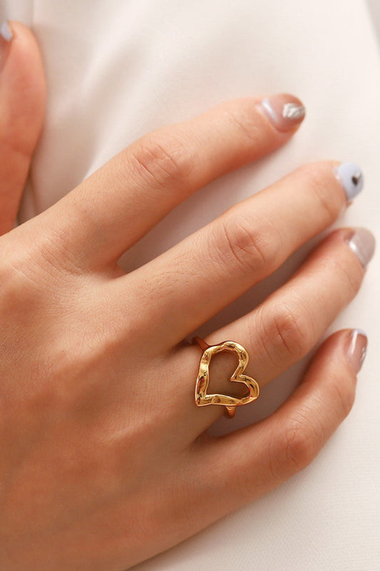 18K Gold Plated Heart - Shaped Ring - MYSTIQOR