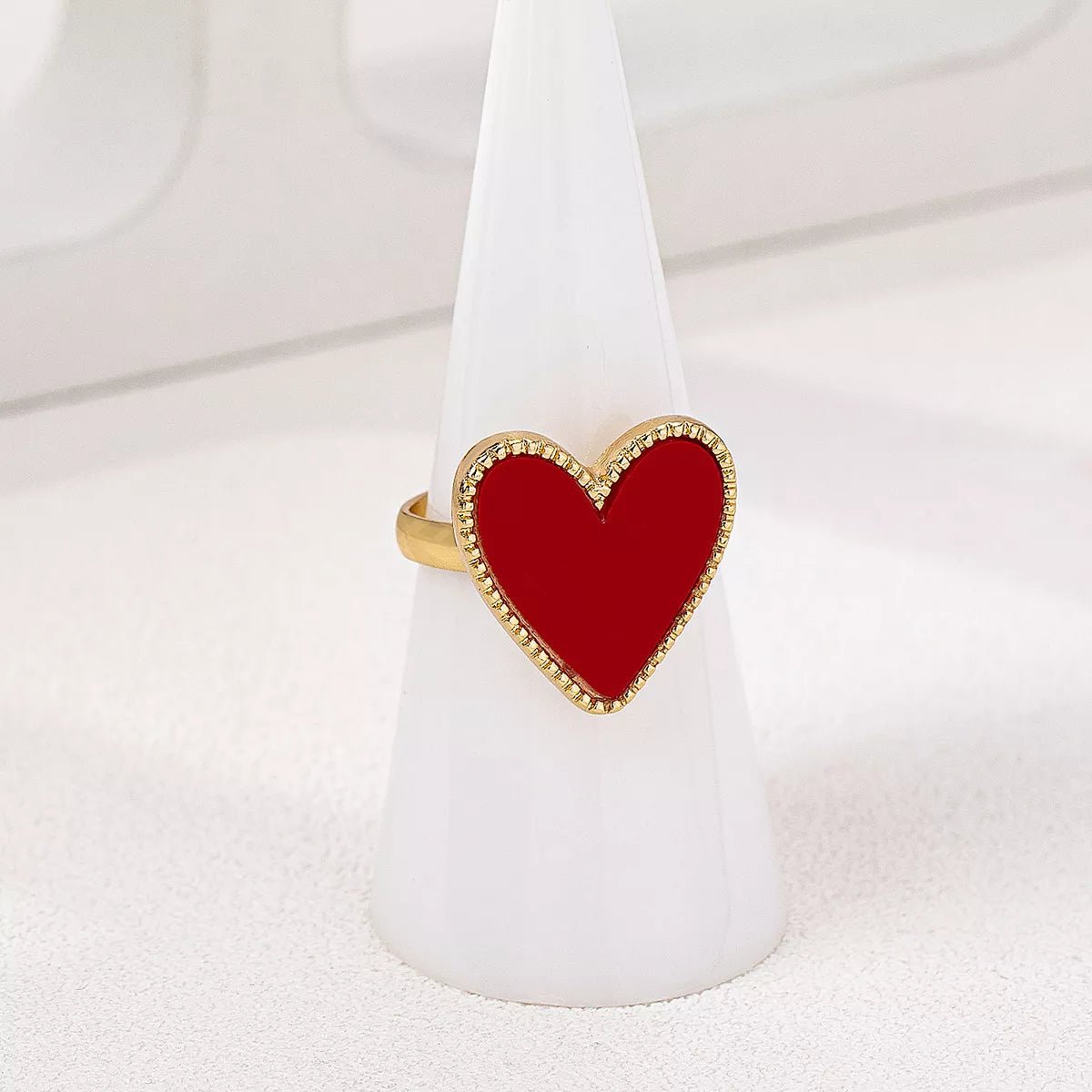 18K Gold - Plated Heart - Shaped Ring - MYSTIQOR