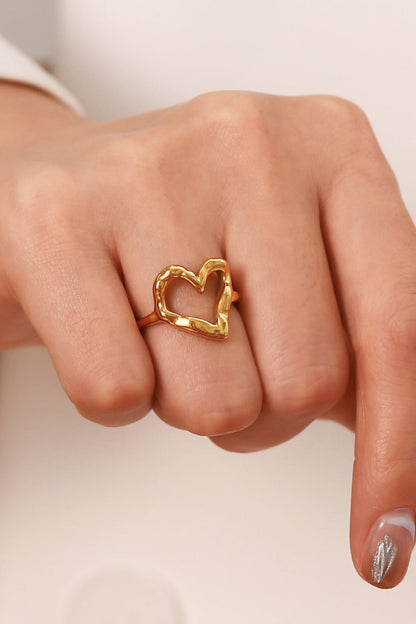 18K Gold Plated Heart - Shaped Ring - MYSTIQOR