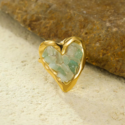 18K Gold - Plated Heart - Shaped Ring - MYSTIQOR