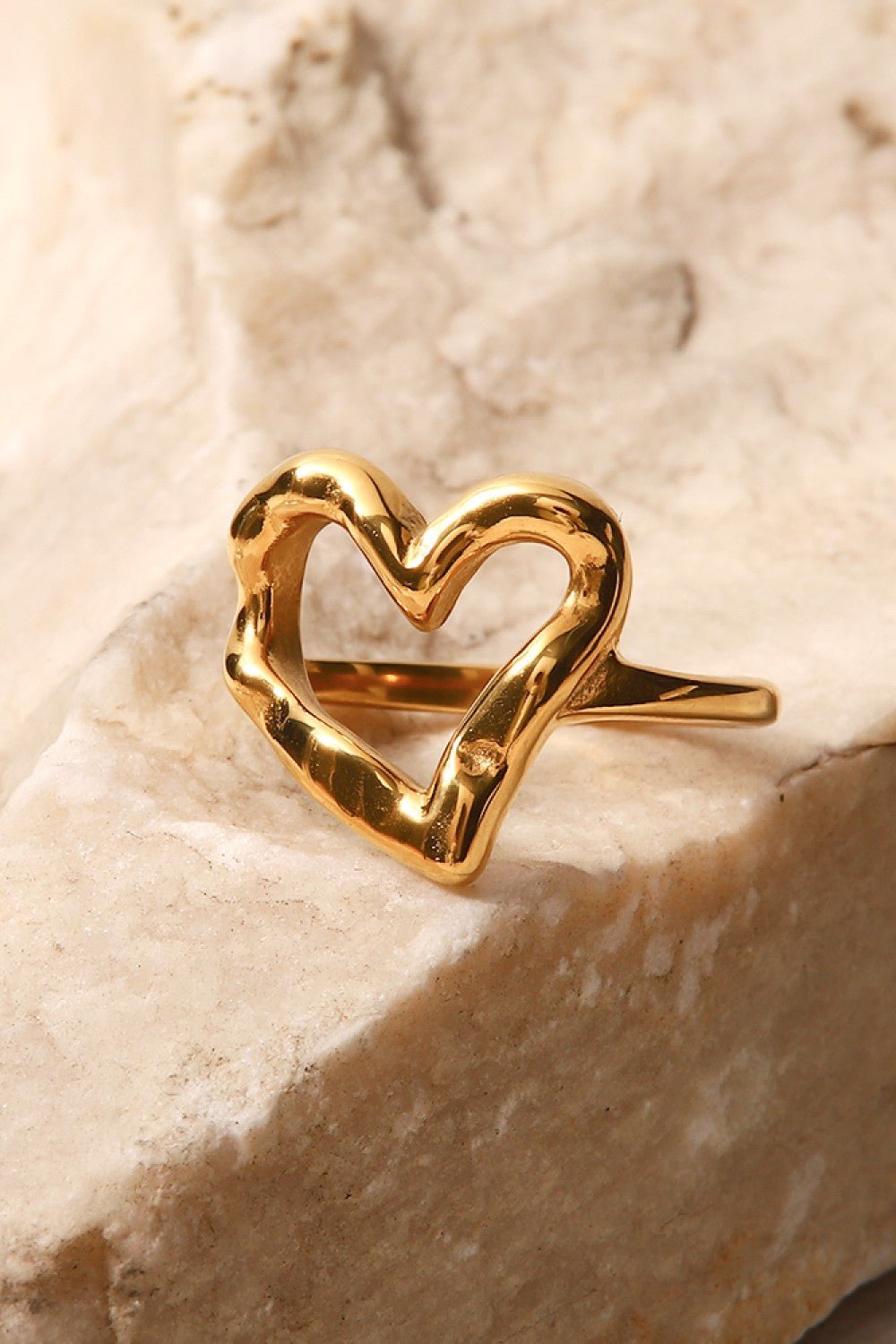 18K Gold Plated Heart - Shaped Ring - MYSTIQOR