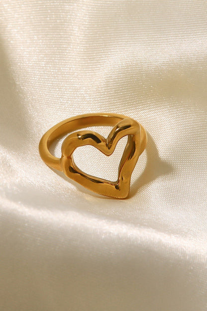 18K Gold Plated Heart - Shaped Ring - MYSTIQOR