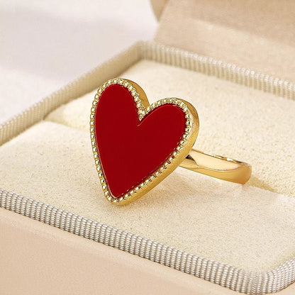 18K Gold - Plated Heart - Shaped Ring - MYSTIQOR