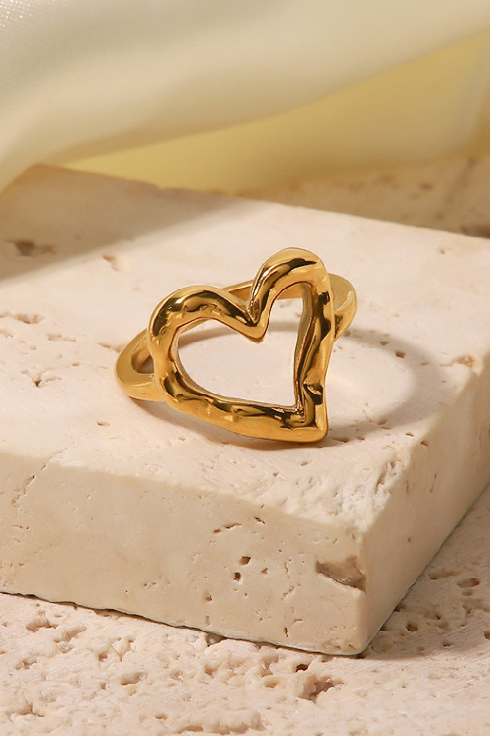 18K Gold Plated Heart - Shaped Ring - MYSTIQOR