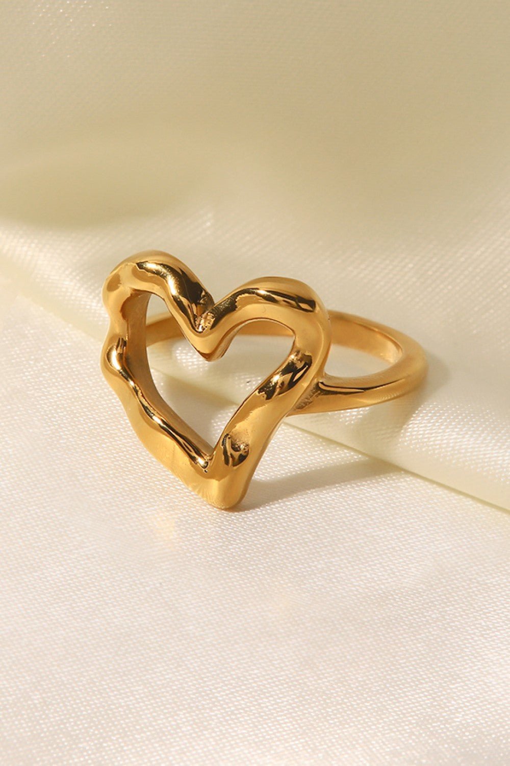 18K Gold Plated Heart - Shaped Ring - MYSTIQOR