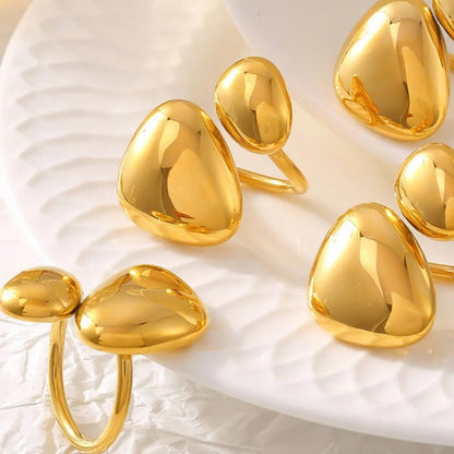 18K Gold - Plated Irregular Bypass Ring - MYSTIQOR